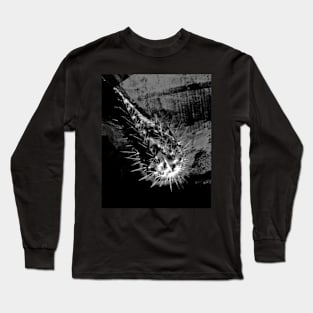 Digital collage and special processing. Fist full of spikes. Horror, bizarre. Grayscale. Brutal. Long Sleeve T-Shirt